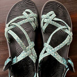 Womens Chaco Sandals Size 8 Adjustable Strap Blue White